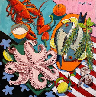 Seafood Still Life Painting