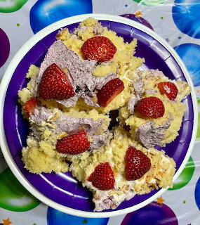 Smashed Birthday Cake with Strawberries
