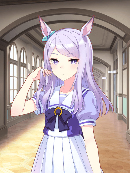 Anime card illustration of Mejiro McQueen from Umamusume