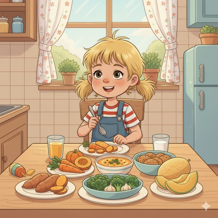 Girl Enjoying Healthy Meal