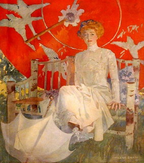 Woman on Birch Bench