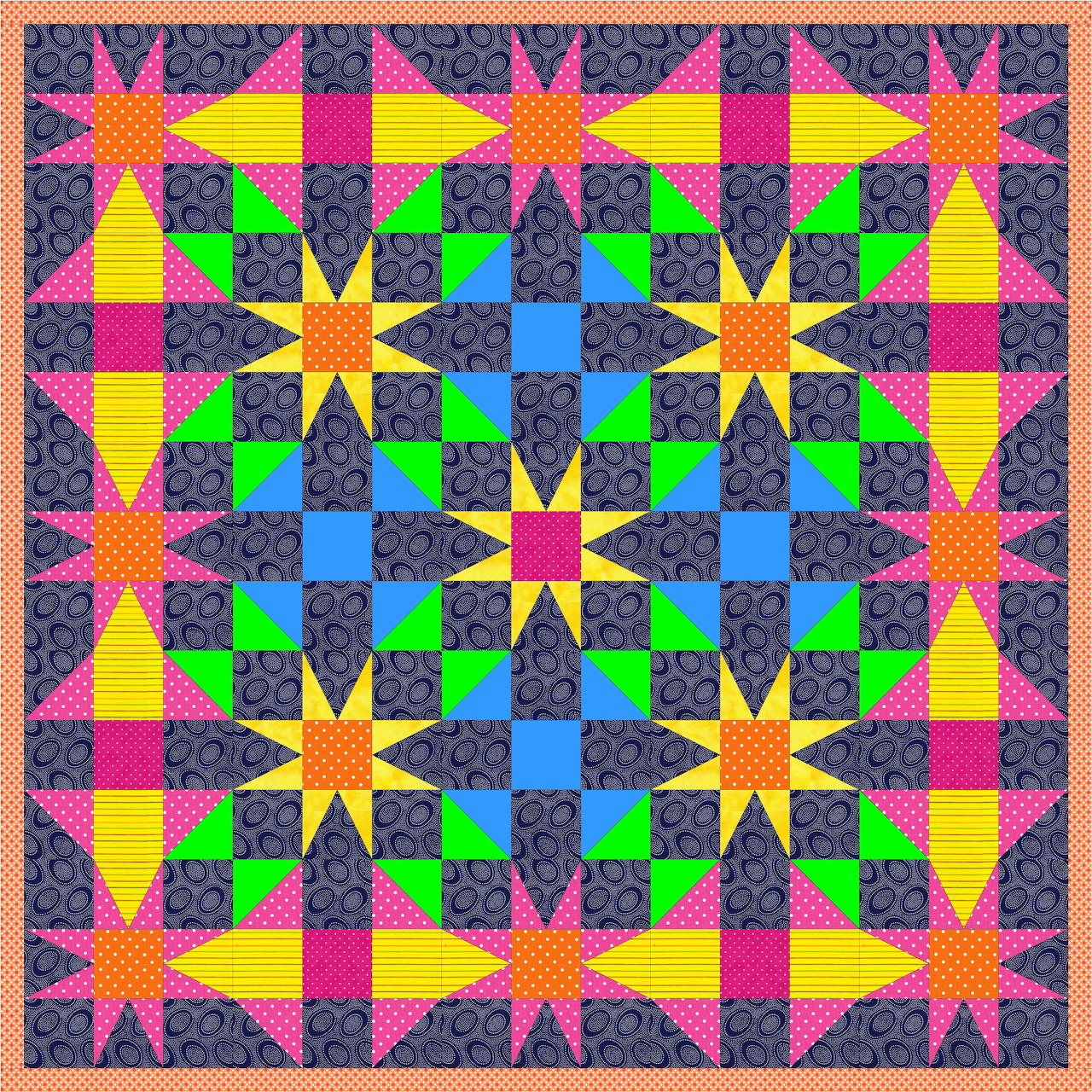 Colorful Quilt Block Pattern