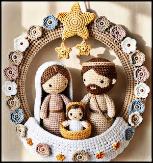 Crochet Holy Family Nativity Wreath