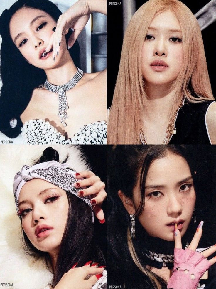 Blackpink four members posing together in a group portrait