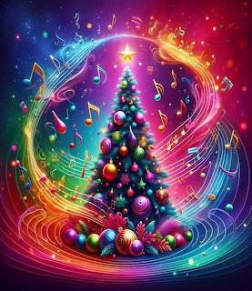 Christmas Tree Rainbow Musical Notes