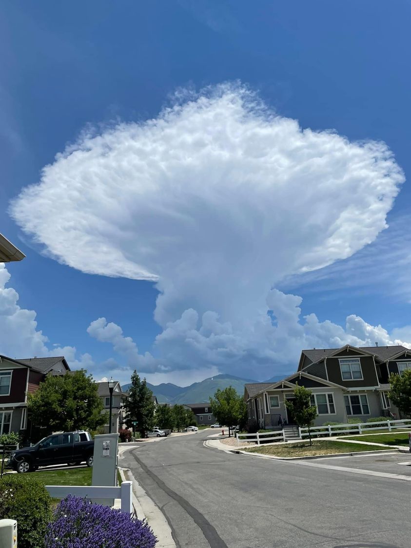Unusual cloud formation with dramatic shapes in the sky