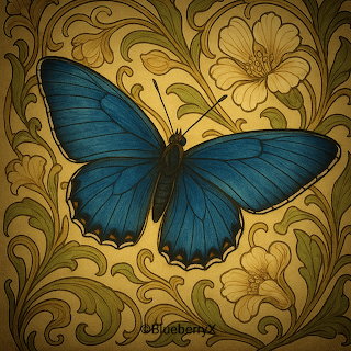 Blue Butterfly Art