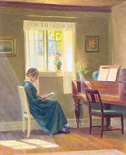 Grandmother Reading by Window