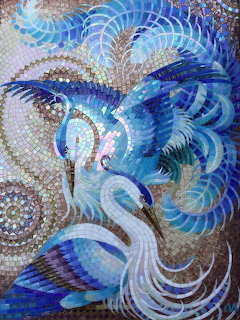 Blue Birds Mosaic Art
