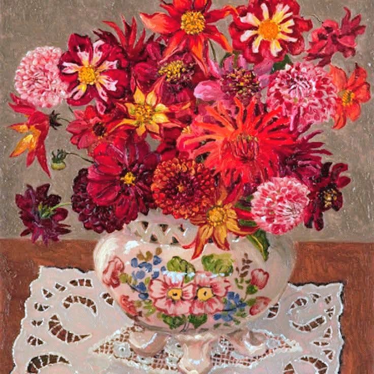 Flowers in Porcelain Bowl