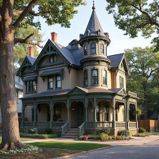 Victorian Mansion with Tower