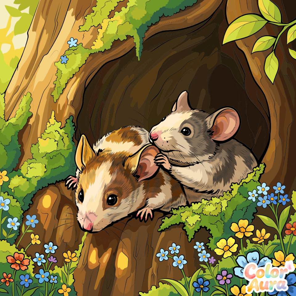Hamster and Mouse in Tree