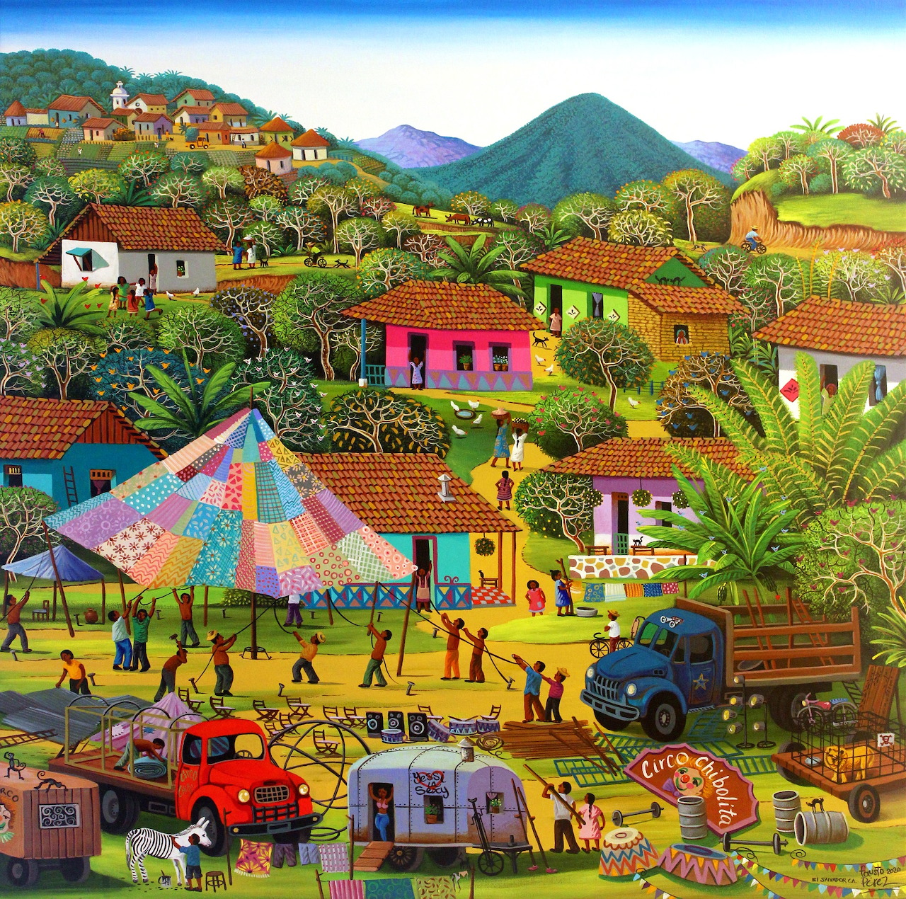 Circus Village Scene