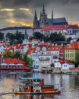 Prague Castle and Vltava River