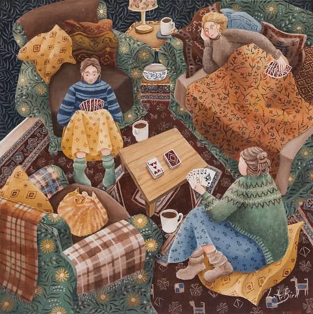 Friends Playing Cards