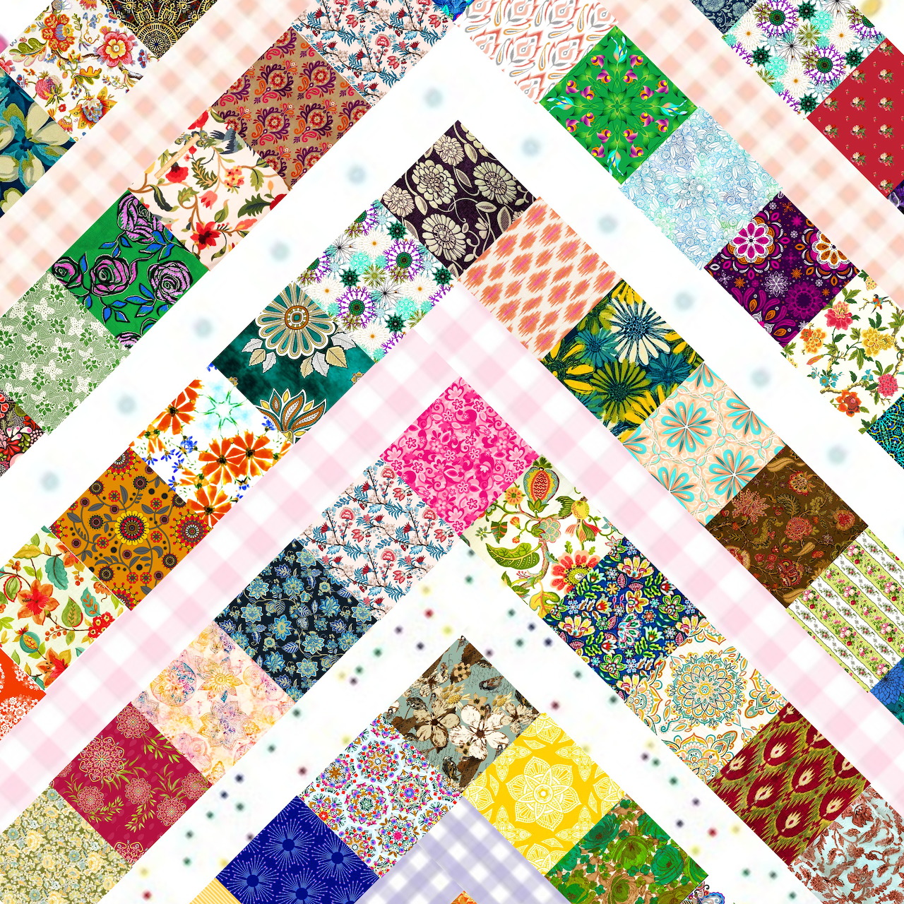 Diagonal Patchwork Quilt Pattern