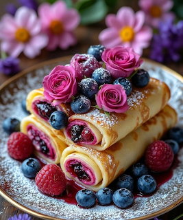 Berry Crepes with Roses
