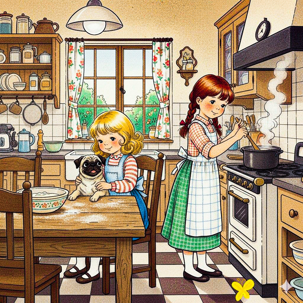 Mother and Daughter Cooking