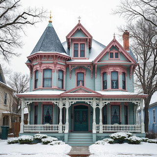 Victorian House in Winter