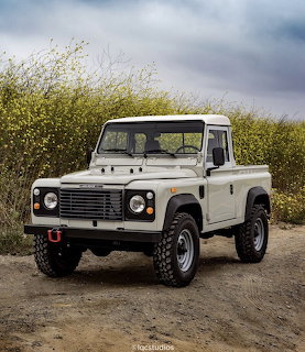 White Land Rover Pickup