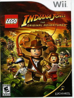 LEGO Indiana Jones game cover with Indiana Jones and other LEGO characters in a jungle adventure scene
