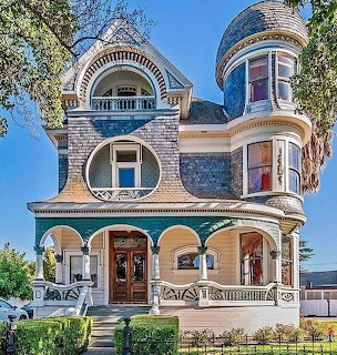 Victorian Turret House Blue Sky