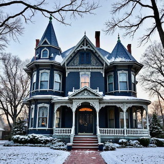 Victorian House in Winter