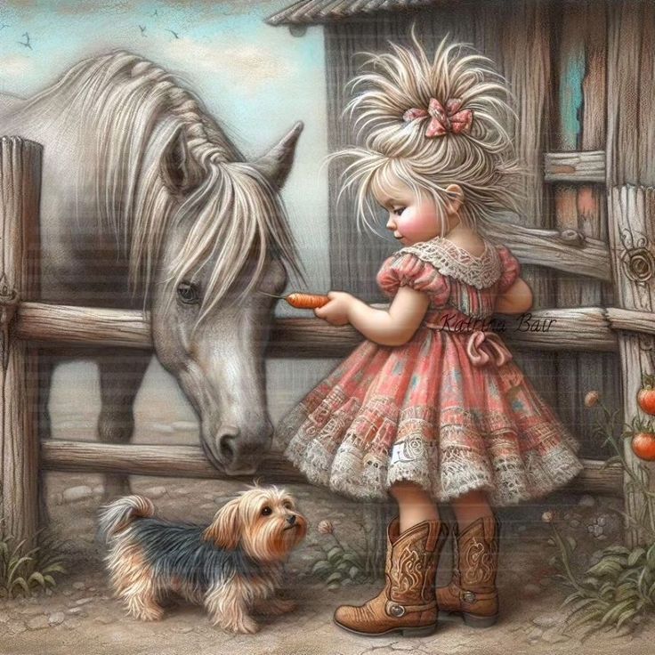 Girl Feeding Horse