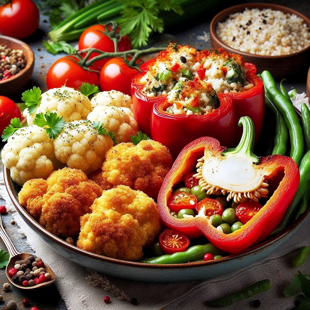 Stuffed Peppers Cauliflower Platter