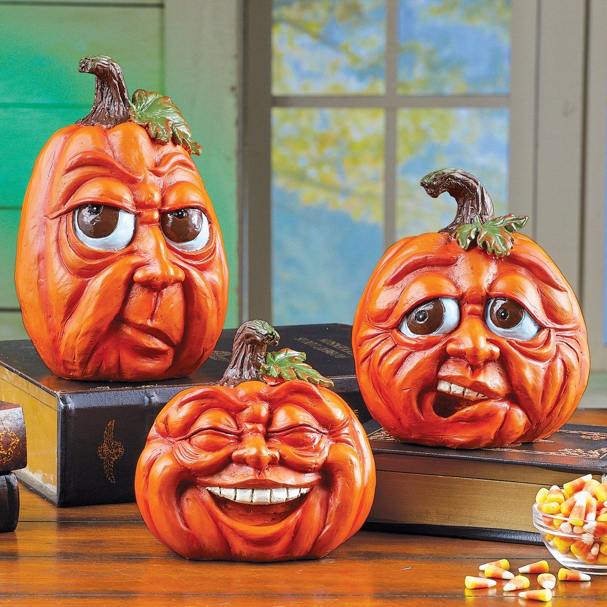 Expressive Pumpkins Fall Tabletop Decor