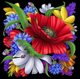 Vibrant Floral Arrangement Painting