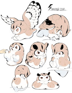 Cute Owl Character Sketches