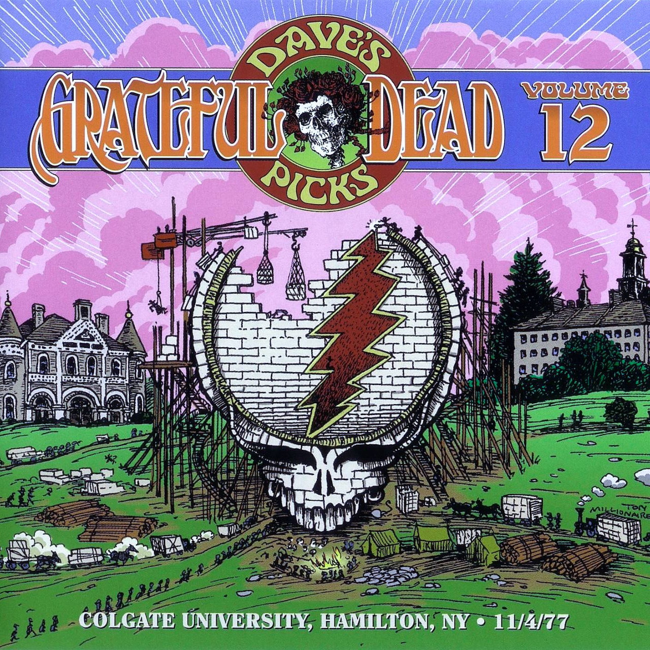 Grateful Dead Dave's Picks Volume 12 album cover with skull and lightning bolt sphere in fantasy landscape