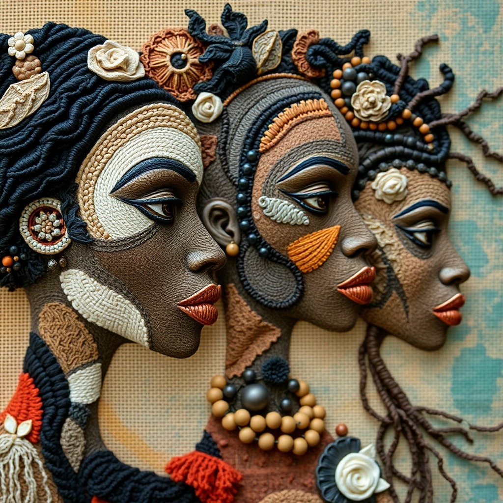 African Women Profile Art