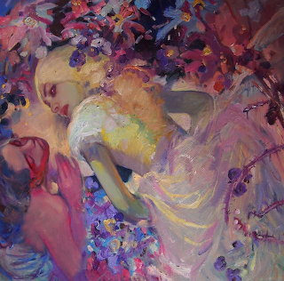 Woman in Floral Garden