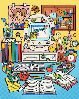 Homework Desk Illustration