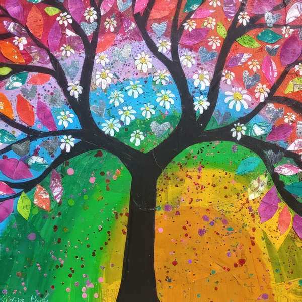 Daisy Tree Colorful Sky