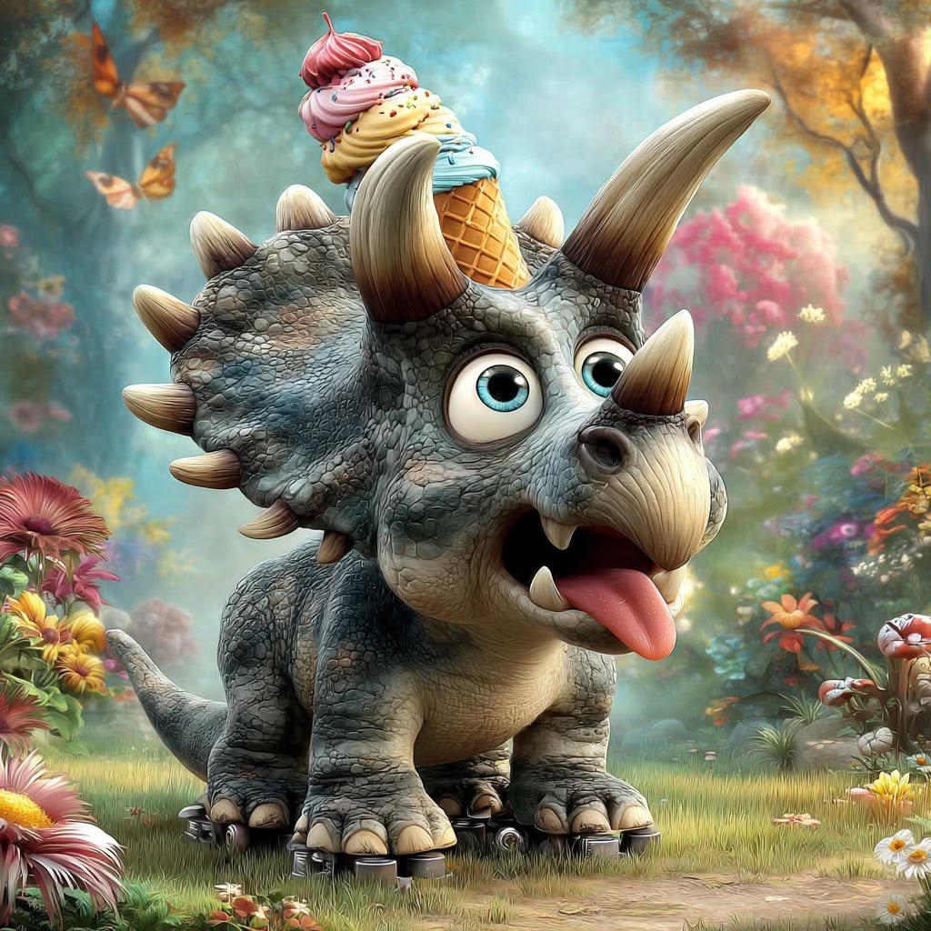 Cute Triceratops Ice Cream