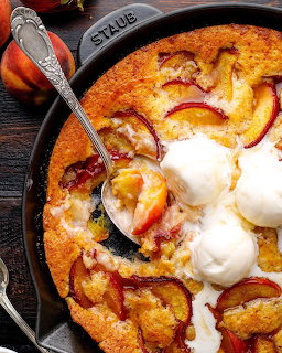 Peach Cobler with Ice Cream