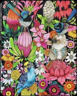 Colorful Birds Flowers