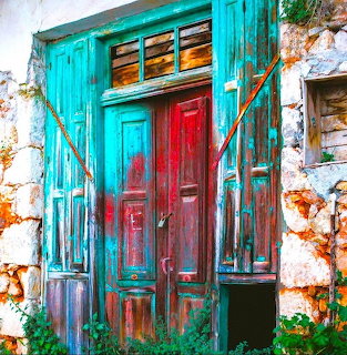 Weathered Turquoise Door
