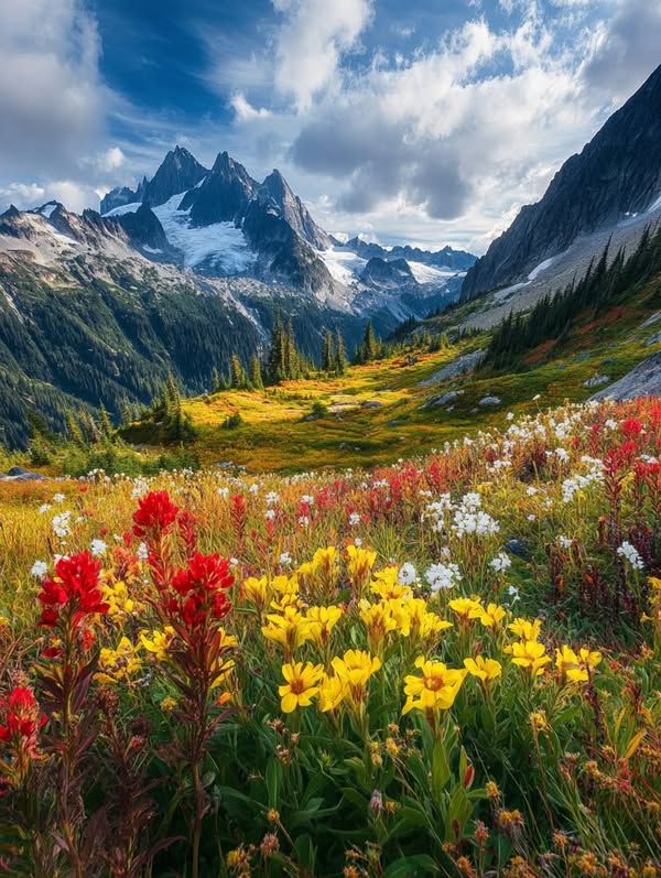 Alpine Wildflower Meadow Mountains