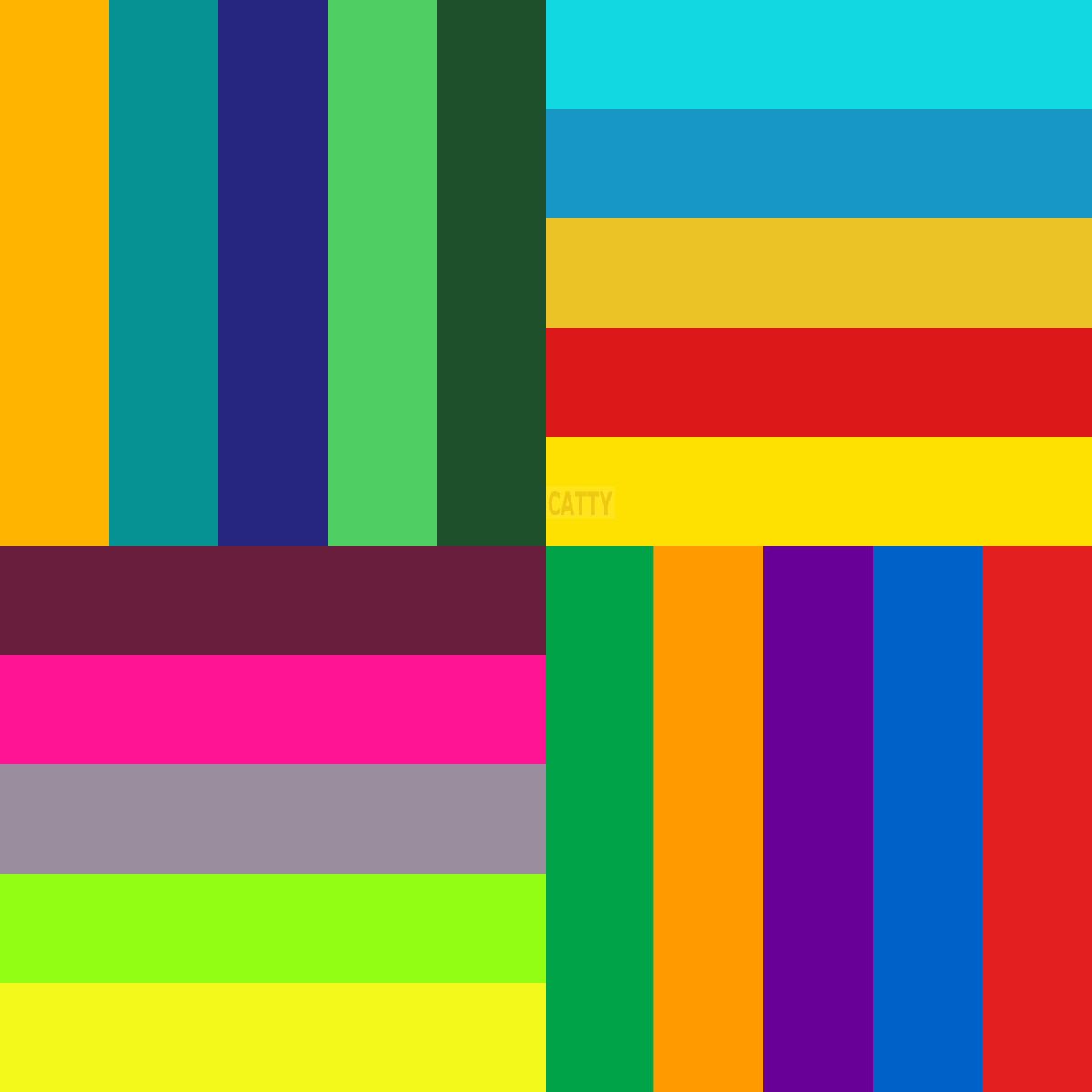 Abstract geometric pattern of colorful horizontal and vertical stripes forming a grid with vibrant rainbow colors