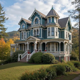 Victorian Mansion with Turrets