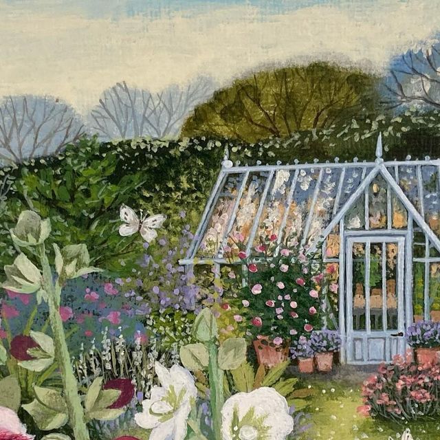 Garden Greenhouse Painting