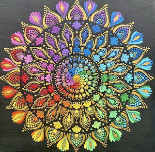 Rainbow Mandala Dot Painting