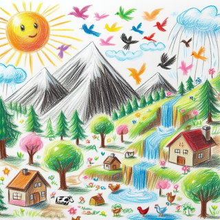 Mountain Village Landscape