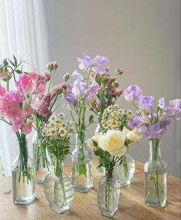 Flowers in Glass Vases