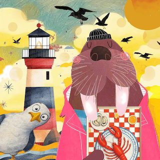 Walrus Lighthouse Illustration