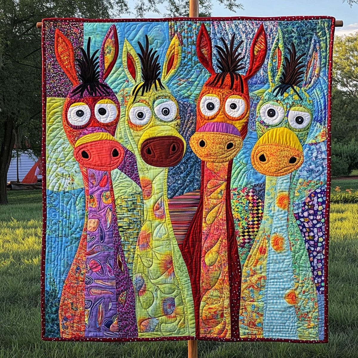 Colorful Patchwork Quilt Art
